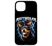 Carcasa para iPhone 15 Plus Rottweiler Heavy Metal Dog Rocker Angry Music Concierto Punk