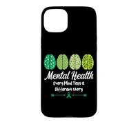 Carcasa para iPhone 15 Plus Salud Mental Cada Mente Cuenta una Historia Diferente Positividad