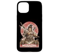 Carcasa para iPhone 15 Plus Samurai Warrior Musashi, Luchador de Espadas japonés