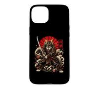 Carcasa para iPhone 15 Plus Samurai Wolf Guerrero Japonés Katana Art
