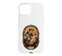 Carcasa para iPhone 15 Plus San Antonio De Padua Reza por Nosotros Sagrado Mosaico Arte Fe