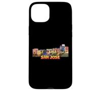 Carcasa para iPhone 15 Plus San José 8-bit Retro Video Arcade Gamer Style Gaming 80s
