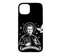 Carcasa para iPhone 15 Plus San Juan Bosco Don Patrón Santos Católicos Sacerdote Italiano