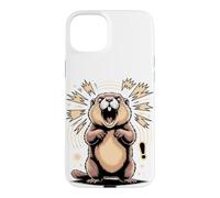 Carcasa para iPhone 15 Plus Screaming Marmot Groundhog Meme Wildlife