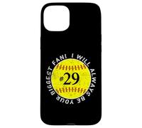 Carcasa para iPhone 15 Plus Sé Siempre tu Mayor fanática, jugadora Favorita, mamá de softbol #29