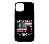 Carcasa para iPhone 15 Plus Served Like A Girl Female Veterans Day Gift