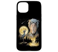Carcasa para iPhone 15 Plus Shoebill Stork Aullando a la Luna, extraño Meme Divertido pájaro de los 90