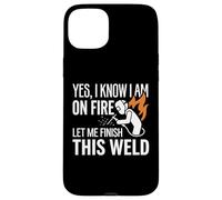 Carcasa para iPhone 15 Plus Sí, sé Que Estoy en Llamas Soldador Soldadura Identidad Humor