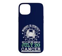 Carcasa para iPhone 15 Plus Signo del Zodiaco Cáncer Julio 20 Horóscopo Astrología Cumpleaños