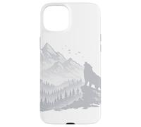 Carcasa para iPhone 15 Plus Silueta de Paisaje de Lobo
