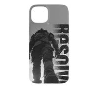 Carcasa para iPhone 15 Plus Silueta Soleada Caminando por la Ciudad del Fin del Norte Diseño de Arte Urbano Monocromo Moderno Fresco Hombre Ciudad Simple Personalidad
