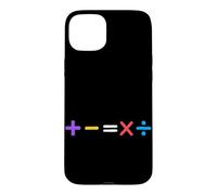 Carcasa para iPhone 15 Plus Símbolos matemáticos más Menos álgebra Cálculo Número Estudiante