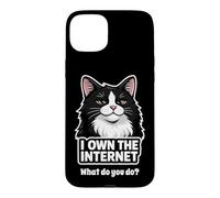Carcasa para iPhone 15 Plus Smug Tuxedo Cat posee el felino Divertido de Internet