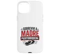 Carcasa para iPhone 15 Plus Sobrevivi a Madre Puertorriquena Puertorriqueña Mamá Humor