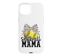 Carcasa para iPhone 15 Plus Softball Mama Bow Cute Vibes & Trendy Style for Moms