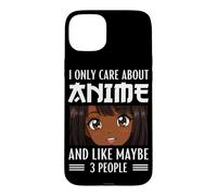 Carcasa para iPhone 15 Plus Solo me Importa el Anime y me Gusta Maybe 3 People Black Anime