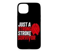 Carcasa para iPhone 15 Plus Solo un Fuerte sobreviviente de accidente cerebrovascular Ataque isquémico del Cerebro Rojo