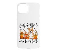 Carcasa para iPhone 15 Plus Solo una Chica Que ama el otoño, Corgi Dog Pumpkin Cozy Autumn
