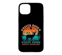 Carcasa para iPhone 15 Plus Souvenir Retro al Atardecer en el Parque Estatal Raven Rock de Carolina del Norte