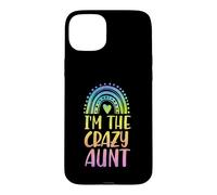 Carcasa para iPhone 15 Plus Soy la tía Loca, Boho, con Forma de corazón arcoíris