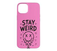 Carcasa para iPhone 15 Plus Stay Weird Creepy Smile Humor gótico Estética Espeluznante