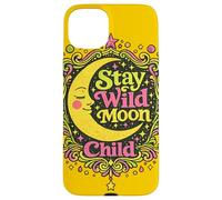 Carcasa para iPhone 15 Plus Stay Wild Moon Child, diseño Retro y Celestial