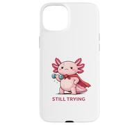 Carcasa para iPhone 15 Plus Still Trying | Cute Superhero Axolotl Gym Motivación