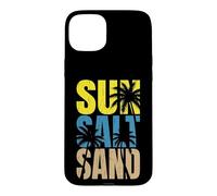 Carcasa para iPhone 15 Plus Sun Salt Sand - Viaje Familiar a la Playa Palmeras Playa de Vacaciones