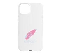 Carcasa para iPhone 15 Plus Surf's Up Mano Dibujado Rosa Surfboard Ocean