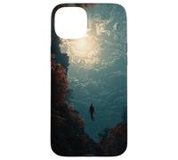 Carcasa para iPhone 15 Plus Surrealista Ascension - Figura Flotante Cielo Luminoso diseño artístico