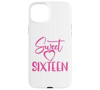 Carcasa para iPhone 15 Plus Sweet Sixteen para niñas, Color Rosa, 16 años, 16 cumpleaños
