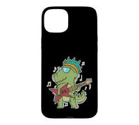 Carcasa para iPhone 15 Plus T-Rex Tocando Rock Guitar