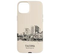 Carcasa para iPhone 15 Plus Tacoma Washington Vintage Horizonte Dibujo