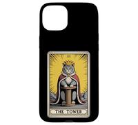 Carcasa para iPhone 15 Plus Tarjeta de Tarot Gato La Torre Gato Rascador Poste Árbol Gato