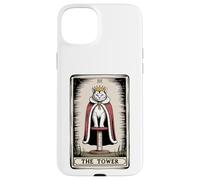 Carcasa para iPhone 15 Plus Tarjeta de Tarot Gato La Torre Gato Rascador Poste Árbol Gato