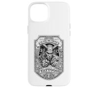 Carcasa para iPhone 15 Plus Tatuaje Tatuaje Diablo Tatuador Billete Dinero Divertido Satán