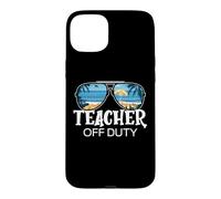 Carcasa para iPhone 15 Plus Teacher Off Duty Gafas de Sol Palm Tree Beach Sunset