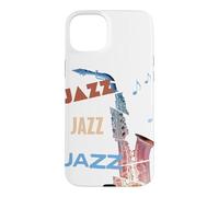 Carcasa para iPhone 15 Plus Tema de Arte Moderno de saxofón de Jazz