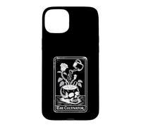 Carcasa para iPhone 15 Plus The Cultivator Macabro Tarot Card Skull Planter Botánica