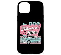 Carcasa para iPhone 15 Plus The Fifties 1950s Car Music Checkerboard Rockabilly Sock Hop