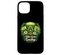 Carcasa para iPhone 15 Plus Tiki Got Lucky Hawaii Shamrock Tropical Island Vibes