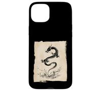 Carcasa para iPhone 15 Plus Tinta Dragón Zen Flow Japonés Sumi Art