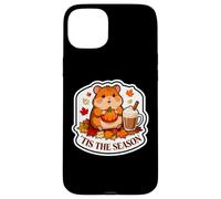 Carcasa para iPhone 15 Plus Tis The Season Hámster Otoño Otoño Calabaza Especias Hojas