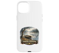 Carcasa para iPhone 15 Plus Tranquilo Lakeside Angler Amanecer Escape Wilderness