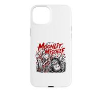 Carcasa para iPhone 15 Plus Travesuras iluminadas por la Luna Japonesa Kitsune Tanuki Noche
