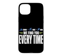 Carcasa para iPhone 15 Plus Triatlón Support Crew Swim Bike Run Race Day Support