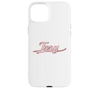 Carcasa para iPhone 15 Plus Troy New York Michigan Vintage Varsity Distressed Throwback