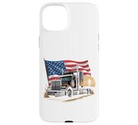Carcasa para iPhone 15 Plus Truck Driver Trucker Camiseta Hombre Papá Big Rig American