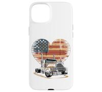 Carcasa para iPhone 15 Plus Truck Driver Trucker Camiseta Hombre Papá Big Rig American
