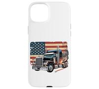 Carcasa para iPhone 15 Plus Truck Driver Trucker Camiseta Hombre Papá Big Rig American